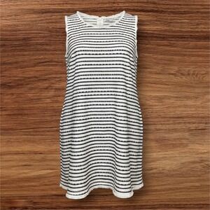 Green Envelope Los Angeles Striped Fringe Trim Sleeveless Large Dress Nautical